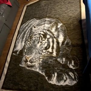 Vintage BIEDERLACK TIGER SOFT BLANKET, about 56 x 74